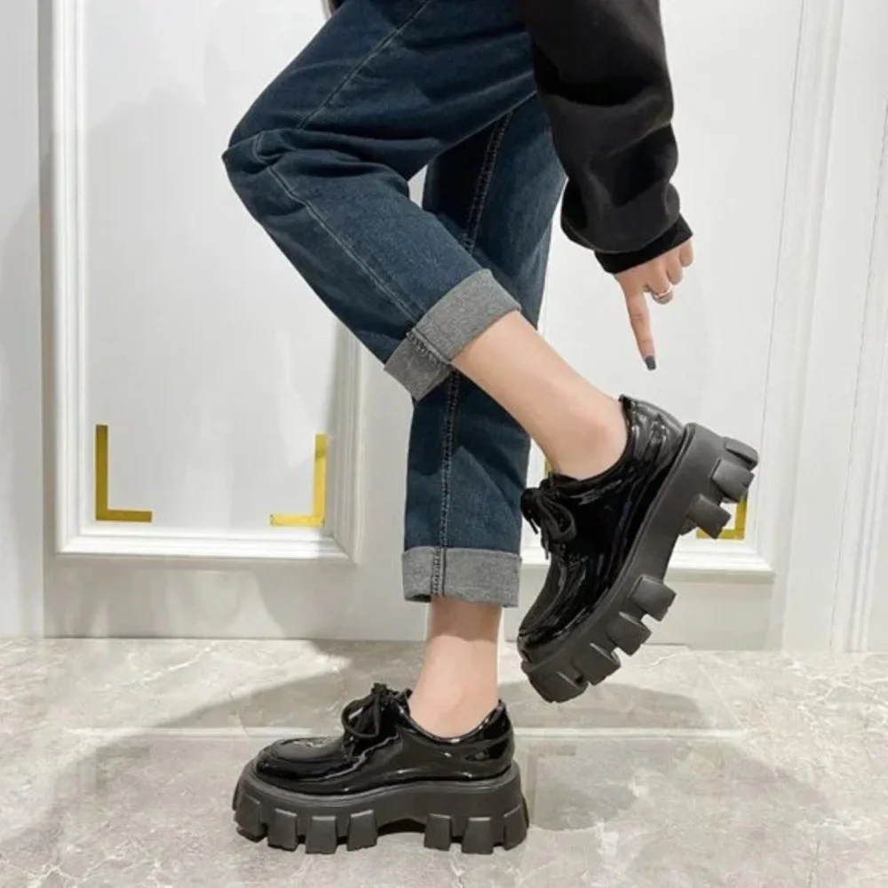 casual lace-up platform platform shoes - Picture 3 of 5